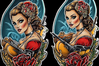 create tattoo japanese old school design