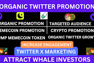 do organic crypto twitter promotion to real targeted followers to trend memecoin