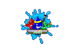 design amazing water balloon fight event logo