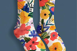 draw sublimation all type of unique socks design and pattern