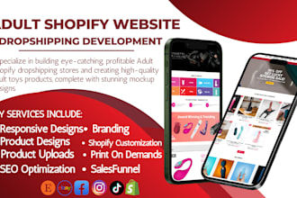 8 figure adult shopify website development, lingerie website, adult toys store