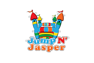 design world class bounce house company logo