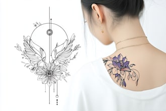 create small, minimalistic, ornamental fine line tattoo