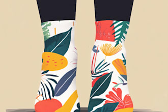 draw sublimation all type of unique socks design patterns