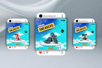 design attractive social media posts for instagram facebook linkedin pinterest
