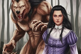 draw scary horror creature and fantasy character concept art