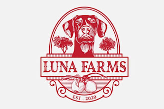design amazing family friendly apple picking farm logo