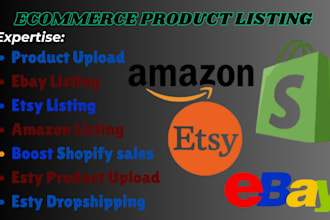 do product listing, add product to shopify, etsy listing ebay product upload