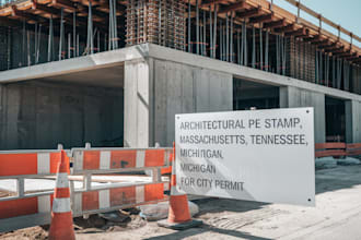do architectural pe stamp, massachusetts, tennessee, michigan for city permit