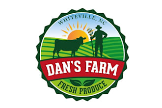 design classic wonderful fresh produce farm logo