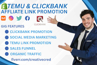clickbank affiliate link promotion, affiliate link marketing, temu affiliate