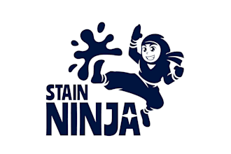 design cheerful ninja mascot chopping kicking logo