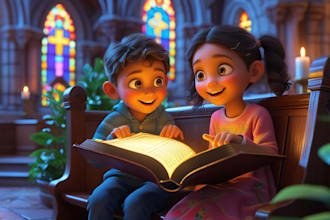 3d children christian book illustration children story book bible illustration