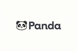 do create a panda simple mascot logo design with company