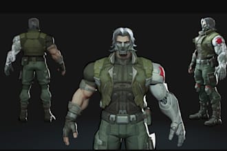 3d sci fi mech, war machine, game assets, realistic armor, rig for game, animate