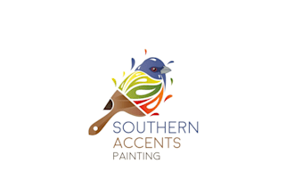 design colorful paintbrush and beautiful bird logo