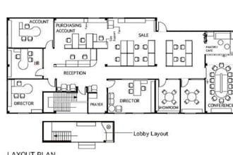 do 2d office floor plan, workspace floor plan, office layout