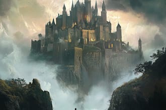 make an epic fantasy book cover