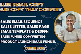 write high converting email copy, design manage campaigns for new product launch