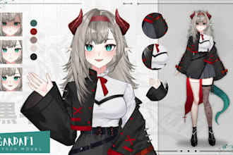 design live 2d vtuber, vtuber rigging, 2d vtuber model, live2d character, vtuber