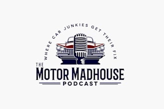 design high resolution classic car podcast logo