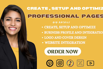 create facebook page, social media pages business setup and do organic promotion