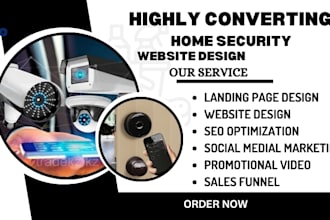 design home security website, locksmith website, cctv camera store website