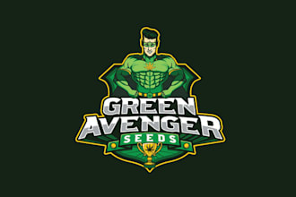 design awesome mascot agriculture green seed logo
