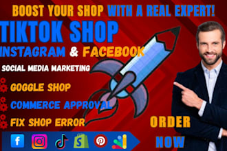 setup tiktok shop shopify marketing instagram shop facebook shop tiktok ads