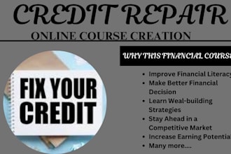 do ebook online course content, course development, credit repair, finance