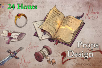 draw a high quality design of an prop, weapon, or armor