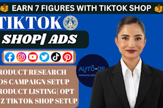 setup and manage tik tok shop, tiktok ads campaign, shop affiliate marketing