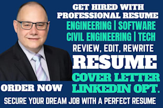 write engineering, software, marine, IT, tech, oil and gas resume as recruiter