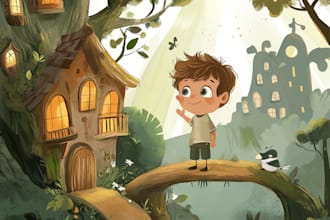 make children book illustrations and kids cover illustration