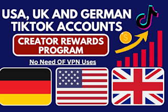 create USA UK german tiktok monetization account with creator rewards program