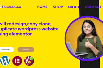 redesign,copy clone, duplicate wordpress website using elementor