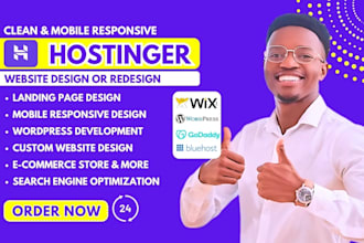hostinger website design, redesign hostinger website,  wordpress website