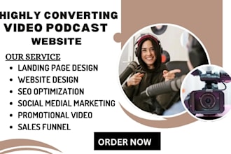 design attractive podcast website  video podcast website music  website