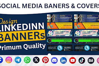 design professional linkedin banner fb youtube cover headers