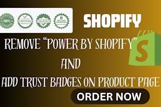 remove power by shopify and add trust badge on product page