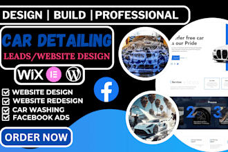 design a professional car detailing website car wash leads via facebook ads