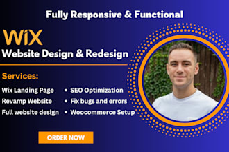 design, develop or redesign your business wix website, wix online store
