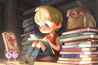 create  professional 2d storybook illustrations for kids