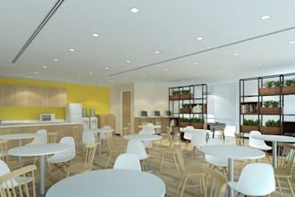 rebuild 3d elegant coffee shop,modern restaurant, café, event hall d5 render,cgi