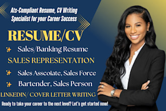 write sales rep, sales force, sales associate, sales person, bartender resume