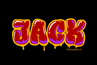 create custom name or word typography art in my style