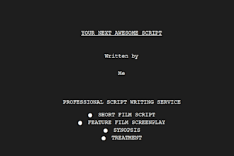 write a short film script screenplay