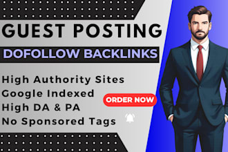 do high quality guest post with dofollow backlinks to increase da