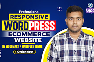 create a modern professional ecommerce website store using  woodmart or martfury