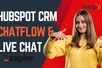 setup hubspot CRM chatspot, integrate chatflows live chat with zapier